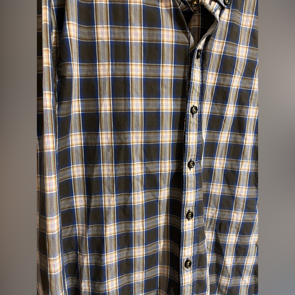 7 Diamonds‎ Shirt Mens Large Button Down Black Gray Plaid Classic Western Cowboy - Picture 4 of 11